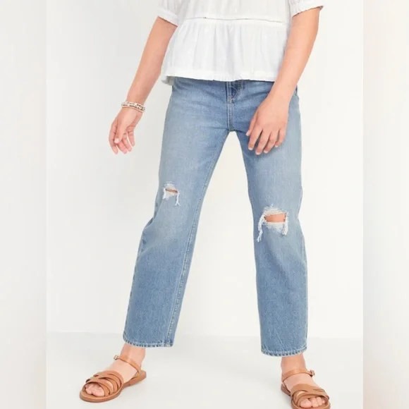 Old Navy • High-Waisted Slouchy Jeans • Size 14 (Girls) - Picture 1 of 5